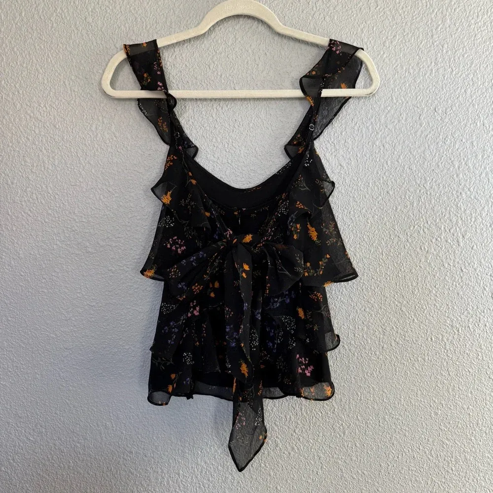 Rebecca Minkoff Ruffle Sleeve Top Size Small‎ Self Tie Back - Image 5