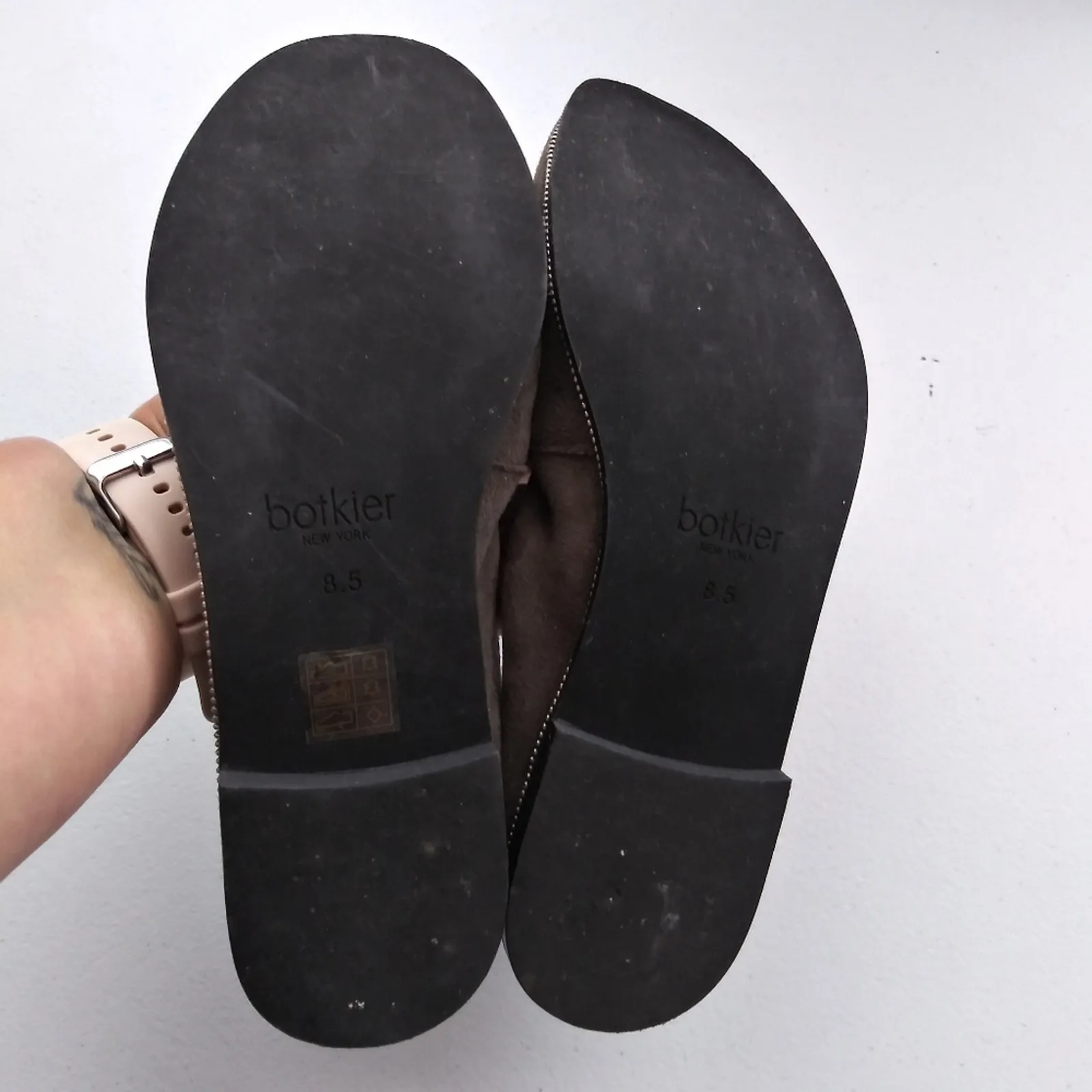 Botkier New York Mason Ballet Flat Artsy Zipper Trim Brownish Green  Size 8.5 - Image 9