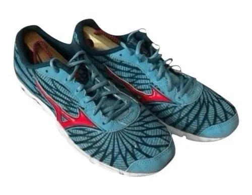 Mizuno Wave Hitogami 4 Women Blue Sneakers Size 8 Running Low Top Tie Closure - Image 1