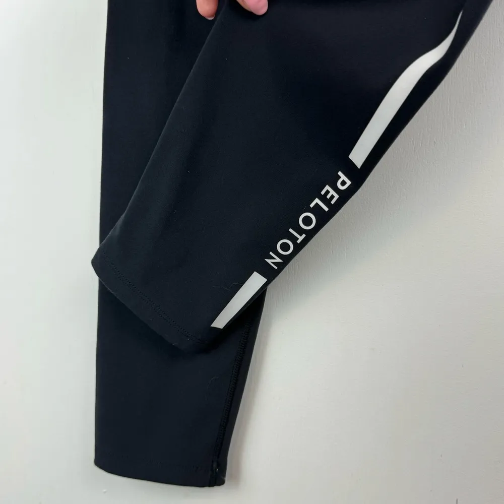 Peloton Here Now High Rise Leggings Sz Medium Logo Stamped Tape Side Black - Image 10