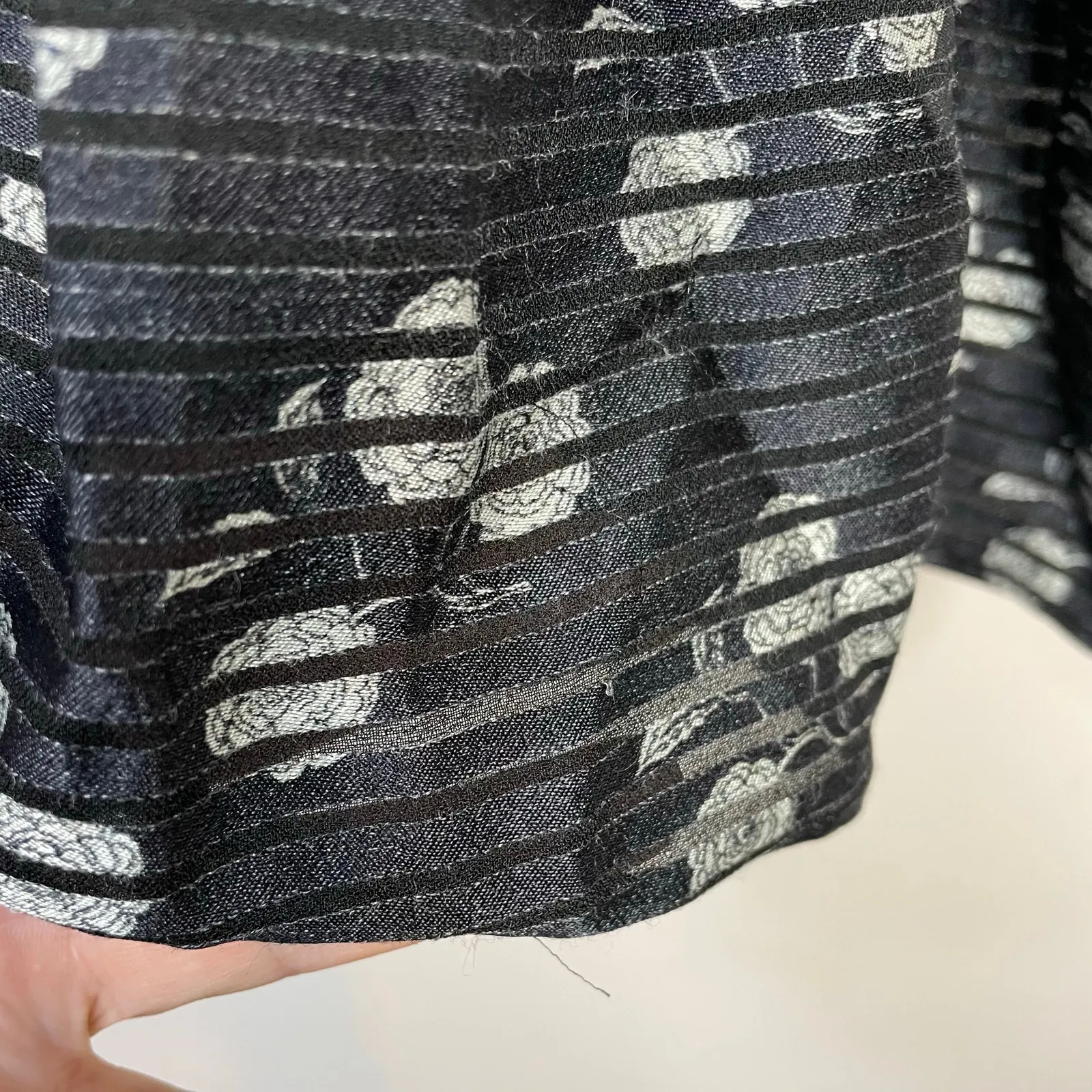 Alice + Olivia Rowen Tiered Long Sleeve Floral Mini Dress Black Cream womens XS - Image 10