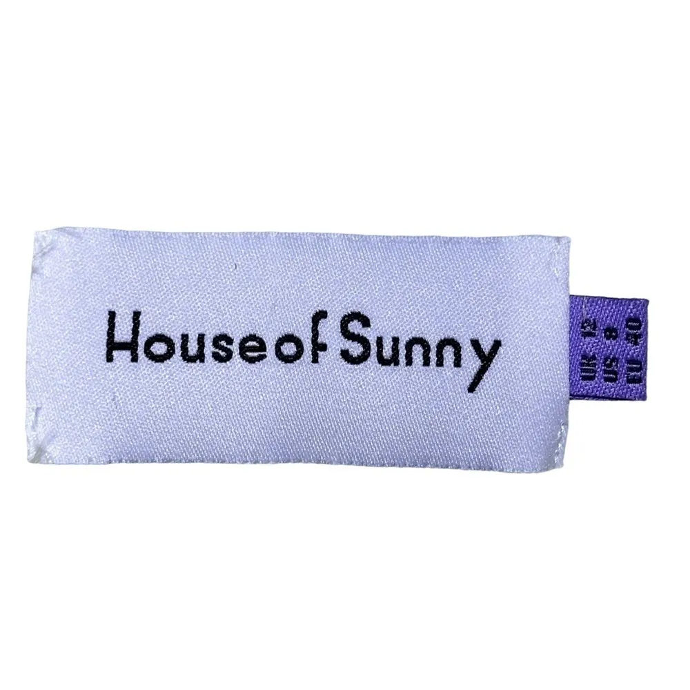 House of Sunny Hockney Faux Fur Knit Midi Dress US 8 Blue - Image 6