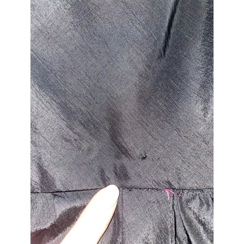 1980s vintage Bichon by Cynthia Howie black one shoulder silk blend dress size 8 - Image 2