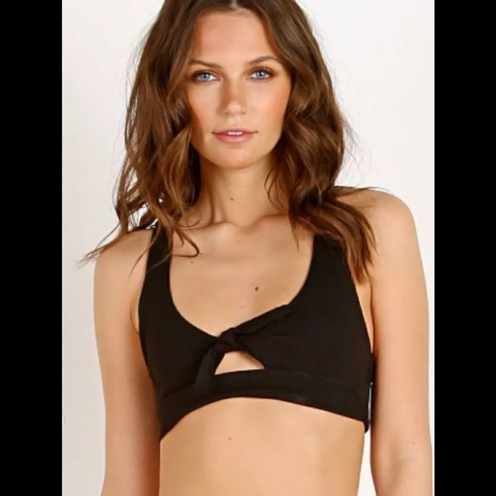 l*space black ribbed cut out bikini top. NWT - Image 6