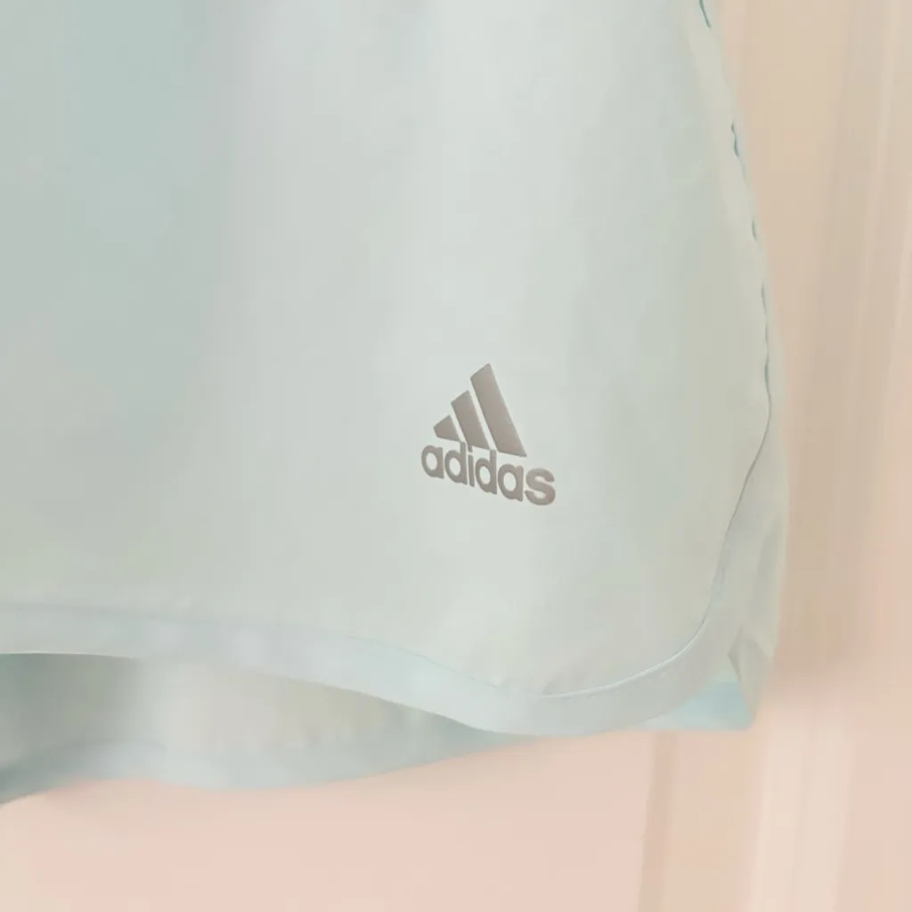 Adidas Women's Sky Blue Athletic Shorts - Image 3