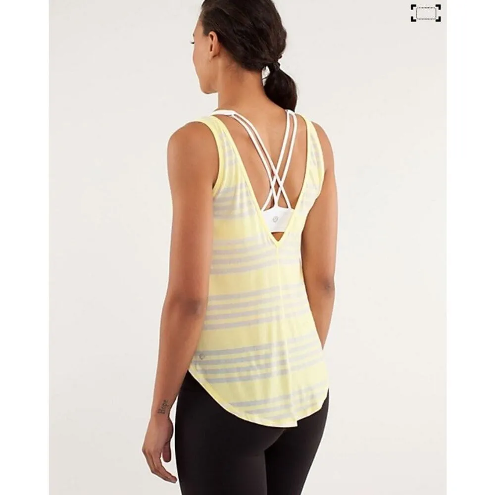 Lululemon Burn It Out Tank Ocean Stripe Mellow Lemon - Image 6