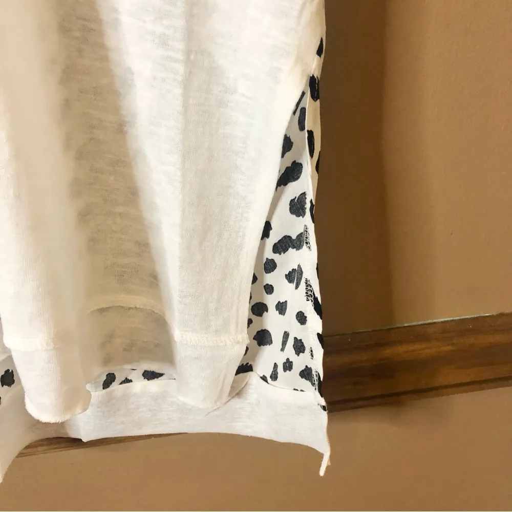 Umgee‎ Mixed Print Short Sleeve Top Dalmatian White Small - Image 6