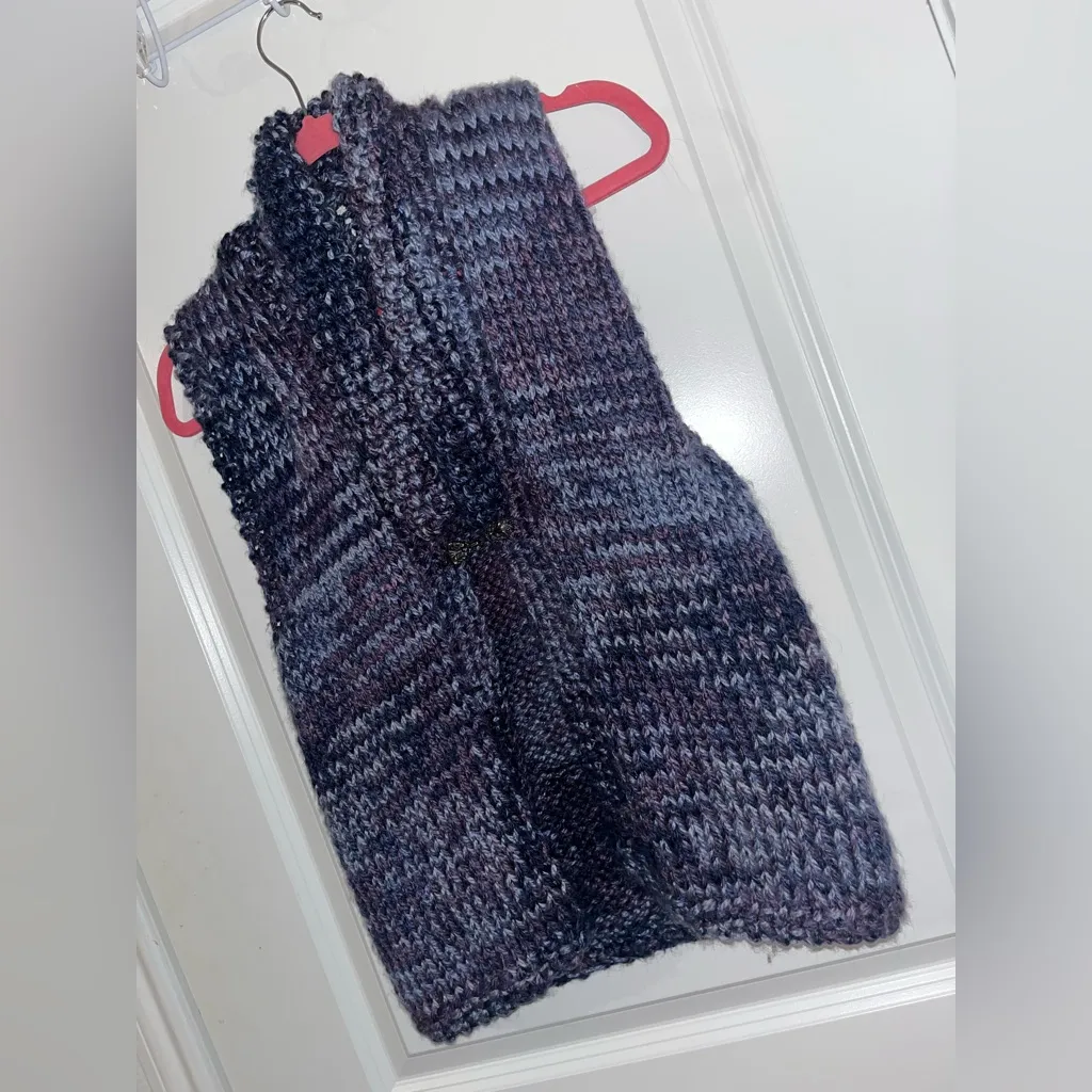 Chunky Knit Shawl CollarCardigan Vest Set Cozy Handmade Style Sleeveless Sweater - Image 12