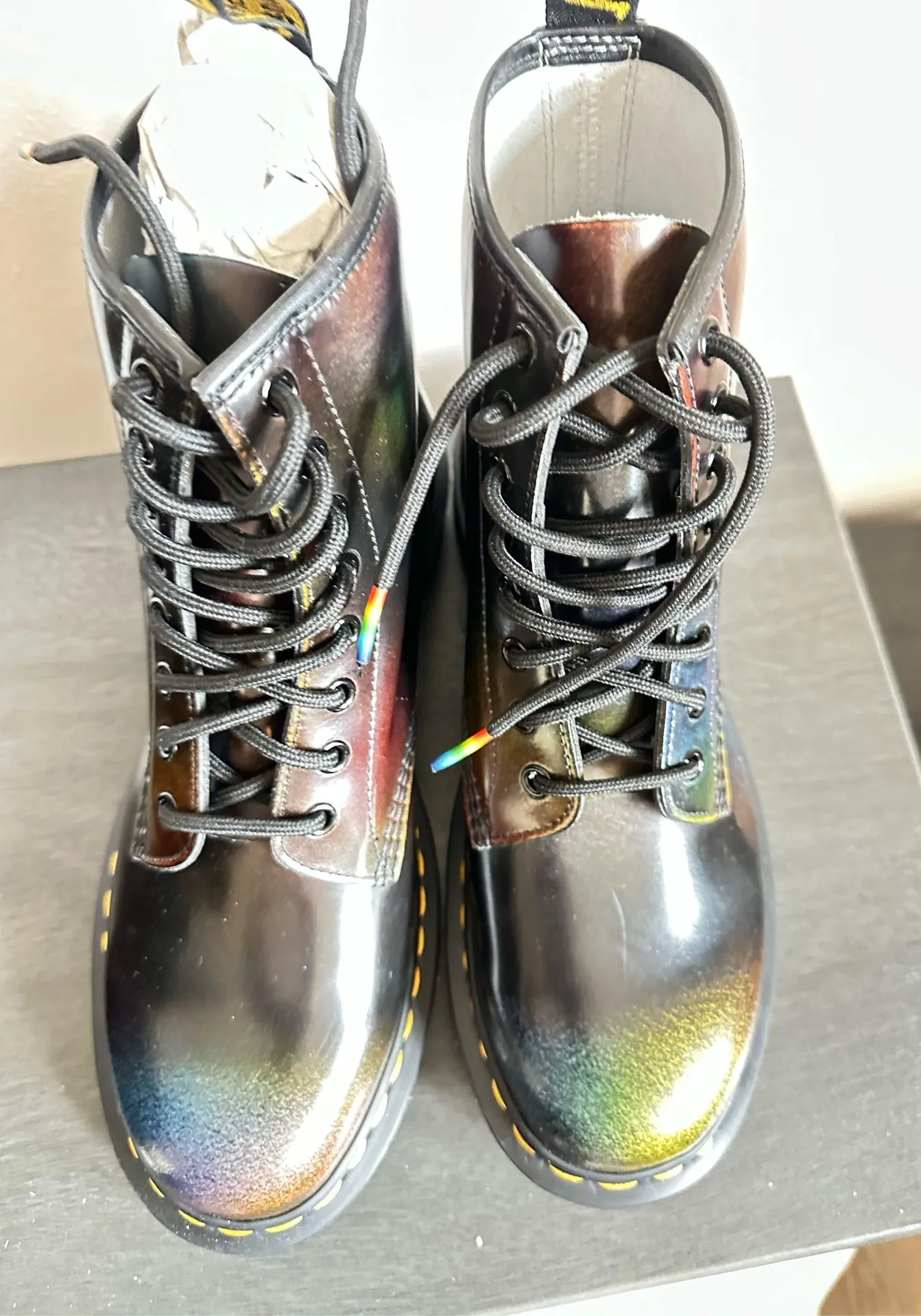 Dr. Martens Leather Boots Pride 1460 Wednesday Holmes For Women’s 10 - Image 3