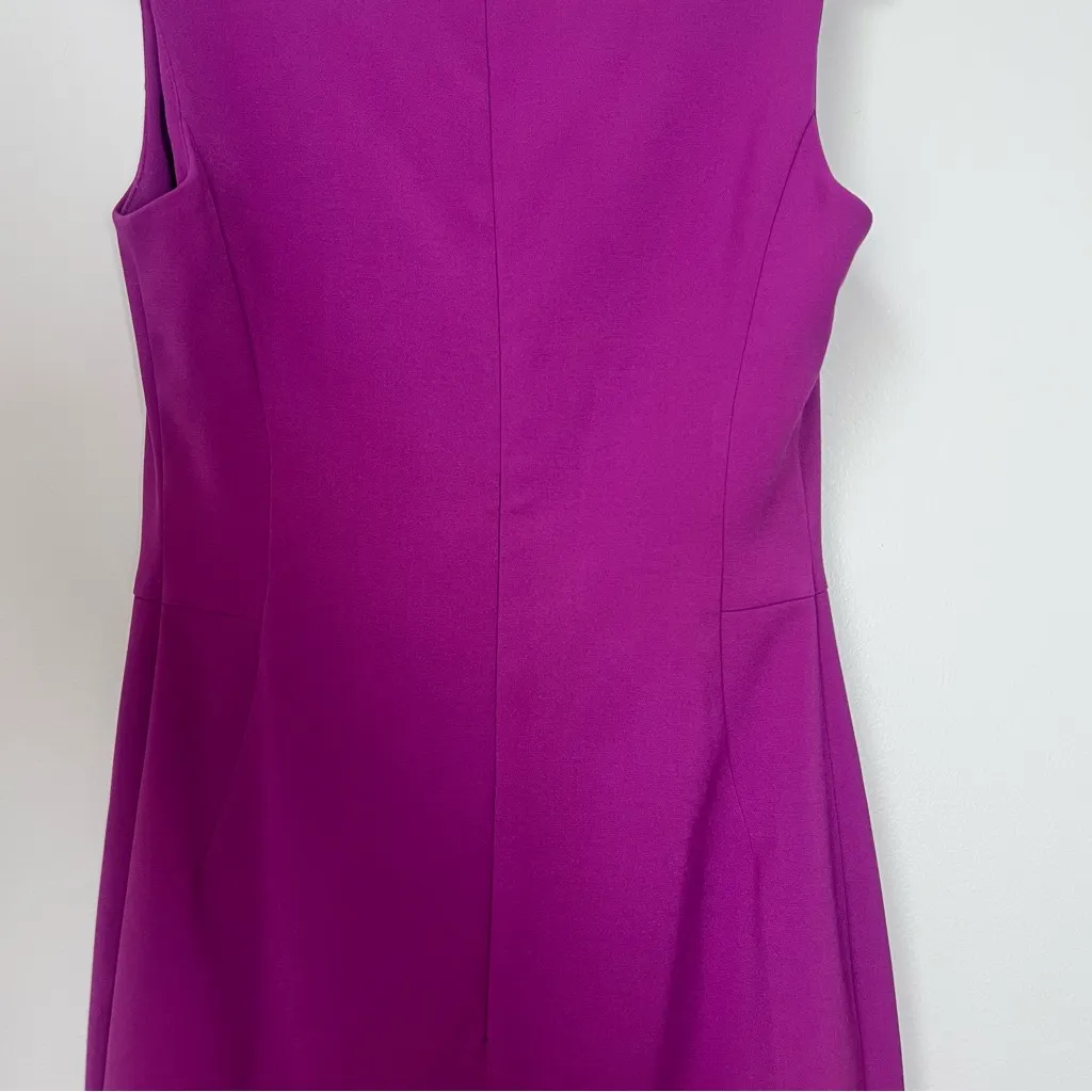 Halogen Dress Size 4 Pink Fuchsia Knee Sheath Crepe Career Office Church Piping - Image 7