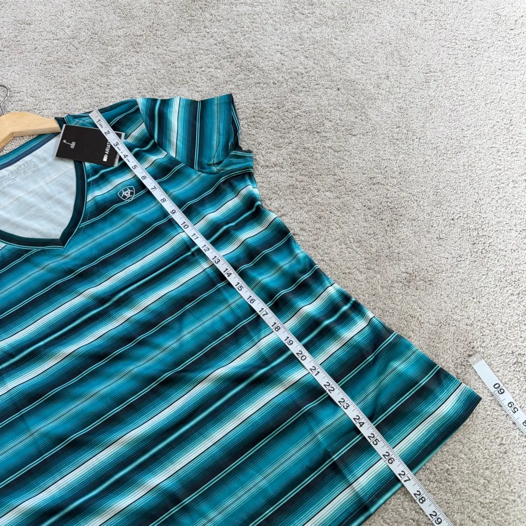 NWT Ariat Women’s AriatTEK Laguna Top Shirt Shortsleeve V-Neck in Printed XXL - Image 13