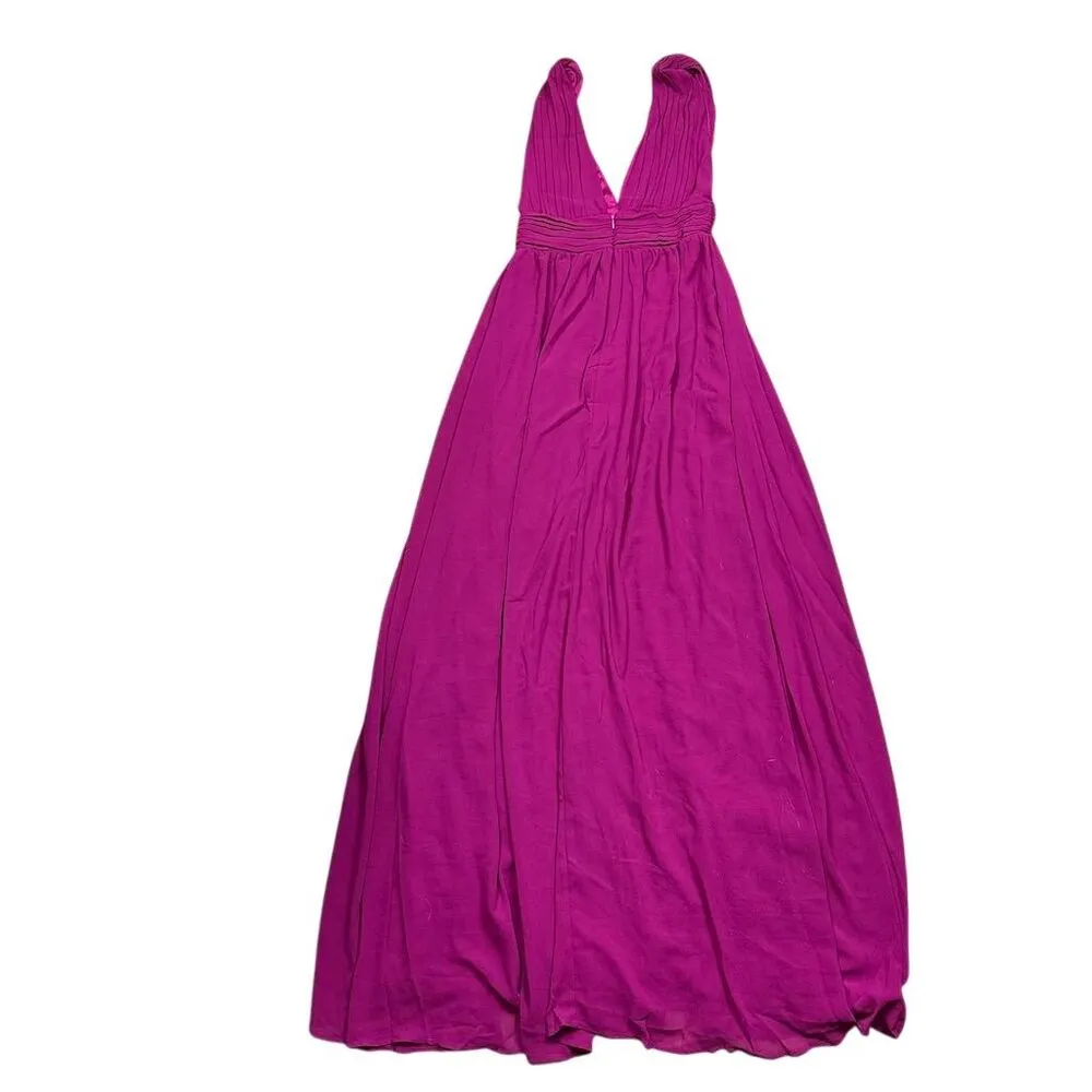 NWOT Lulus Women's XS Heavenly Hues Magenta Maxi Dress Formal V-Neck High Slit - Image 7