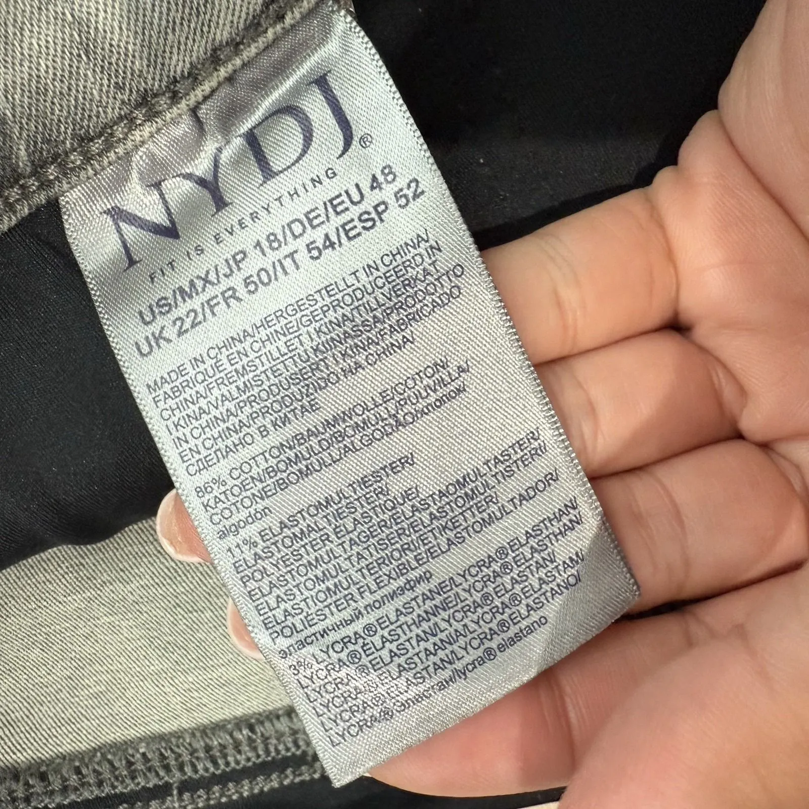 NWT NYDJ Sheri Slim Ankle Curve Shaper Islandpine‎ Gray Size 18 Inseam 27" - Image 8