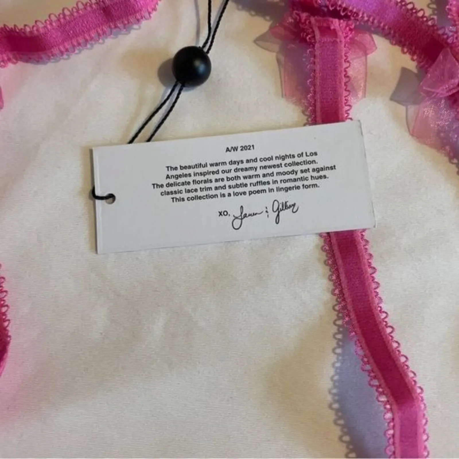 For Love & Lemons New XS Ophelie Fuchsia Pink Lace Garter Belt - Image 7