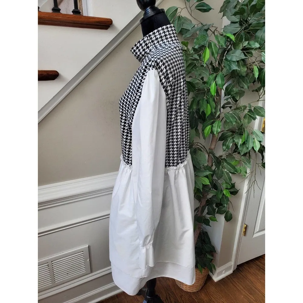 SHEIN Curve Women Black & White High Neck Long Sleeve Knee Length Dress Size XL - Image 5