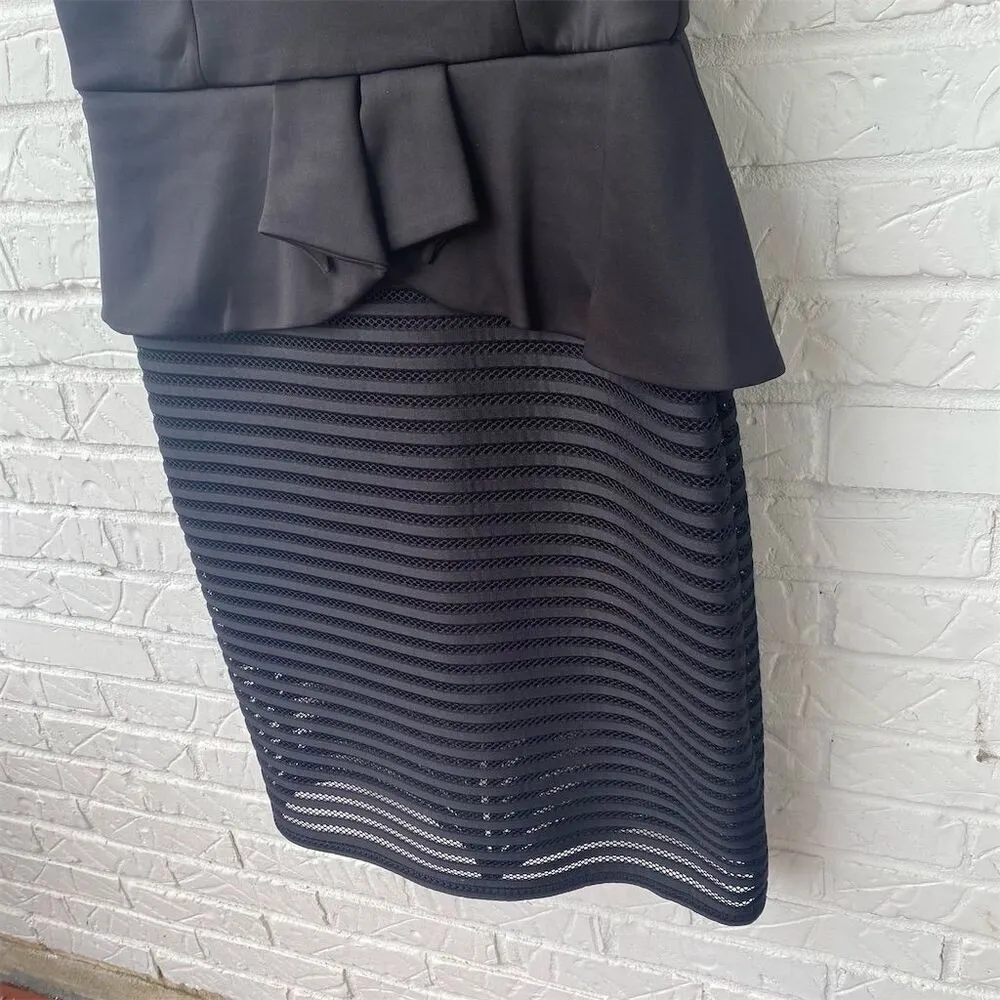 Bisou Bisou Women's Black Peplum Knee Length Dress Size 16 Party - Image 5