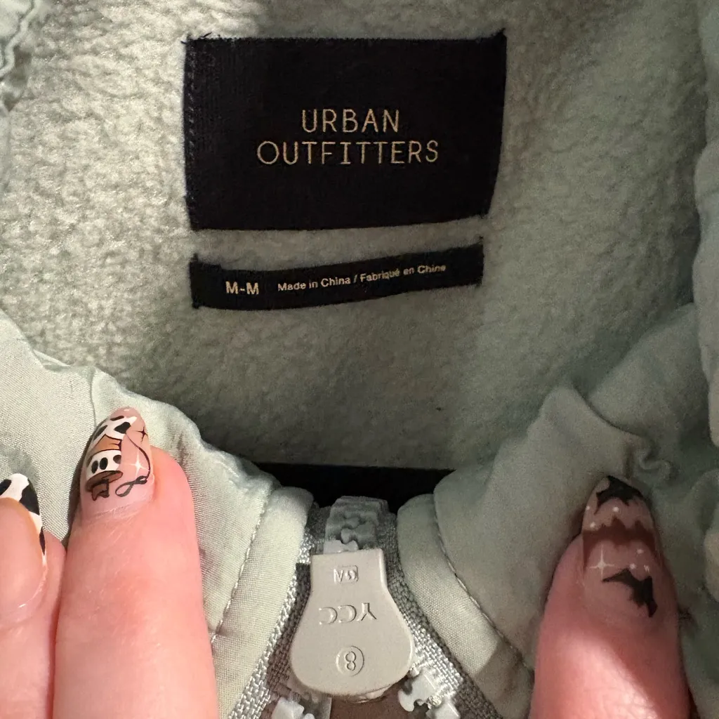 Urban Outfitters Sherpa‎ Bomber Jacket –Green – Size M - Image 3