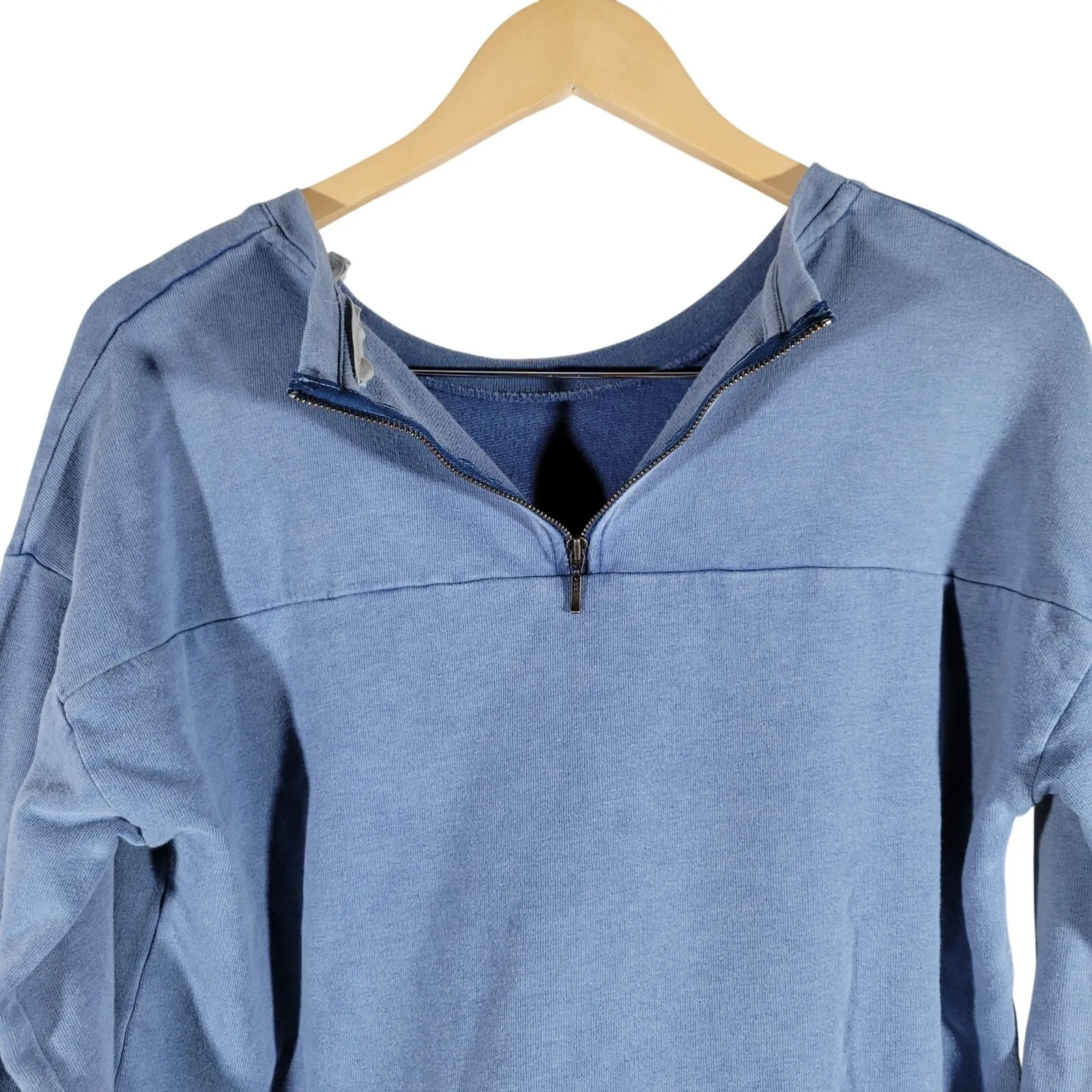 Soft Surroundings Blue Ocean On The Go Pocket Pullover Tunic Sweatshirt S - Image 3