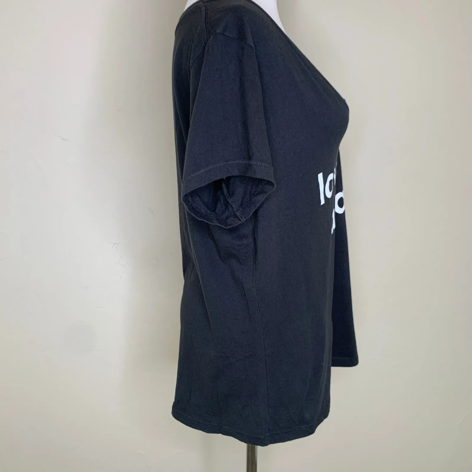 Love you a latte Black V Neck Shirt Sz Small - Image 5