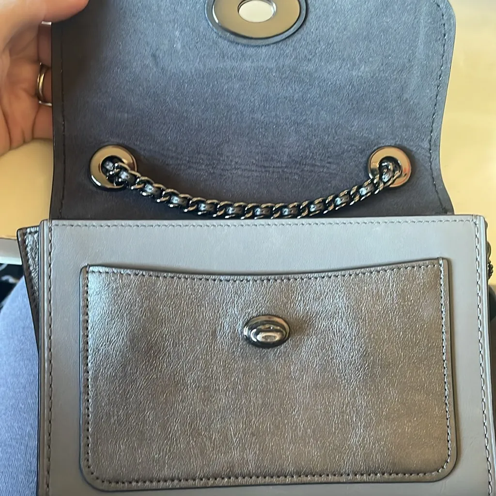 Coach Madison mini crossbody bag 2 way Turnlock closure grey shoulder purse - Image 8