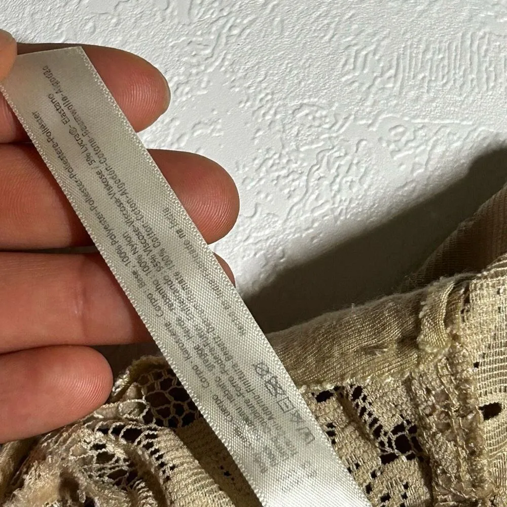 Tan Lace Bralette with Double Straps | Boho Style | Adjustable - Image 3