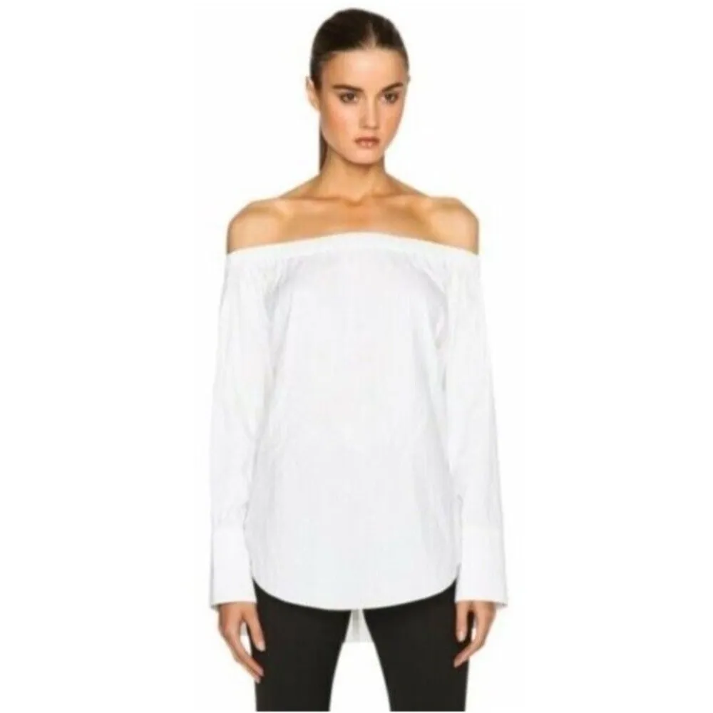 Rag & Bone Greta off shoulder Blouse Long Sleeve Top in White Women’s Size S - Image 3