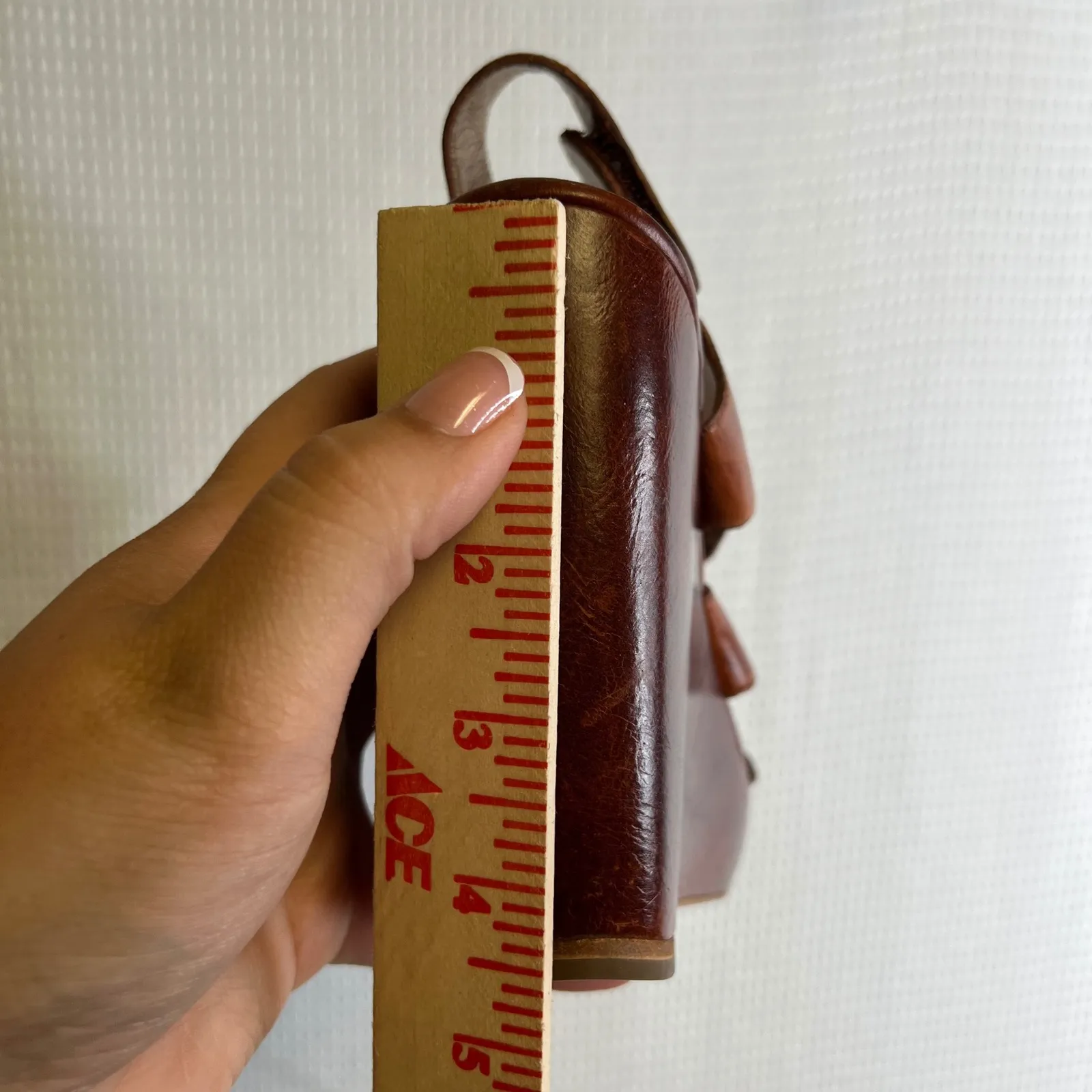 Cynthia Vincent Leather Wedge Sandals Women's Size 8.5M Platform Heels Brown‎ Brown - Image 7