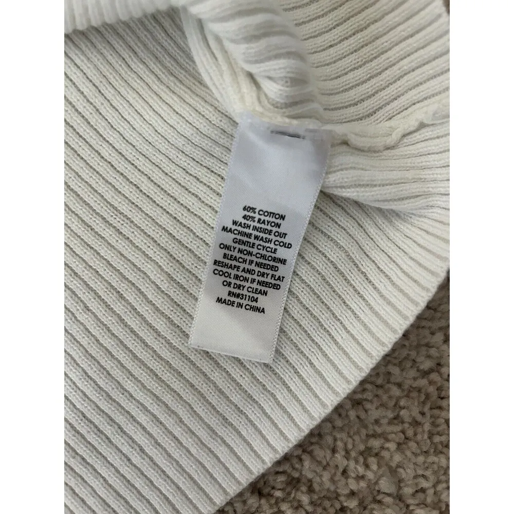 Crown & Ivy White Sweater With Rainbow Colorful Bell Flare Sleeves Size Small - Image 7