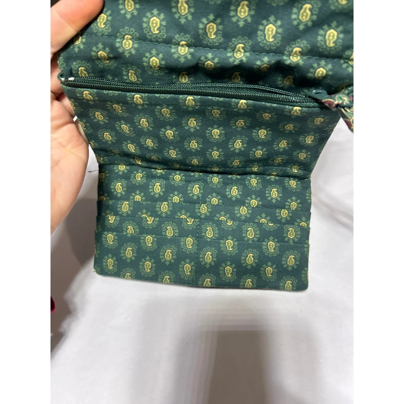 Vintage Vera Bradley Wallet USA Made Classic Green Paisley - Image 5