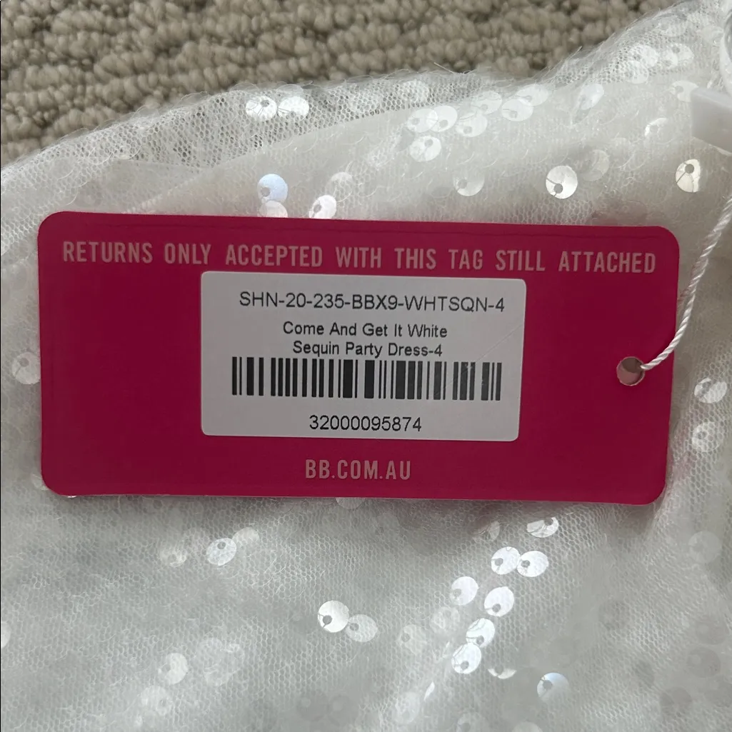 Beginning Boutique White Sequin Mini Dress - Image 6