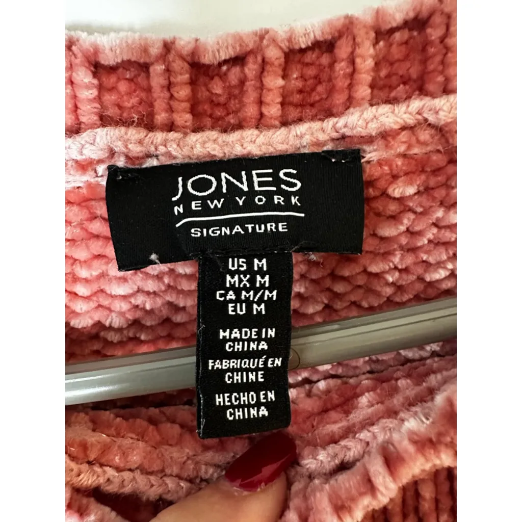 Women's Jones New York Rust Ribbed Crew Neck Sweater M - Image 4