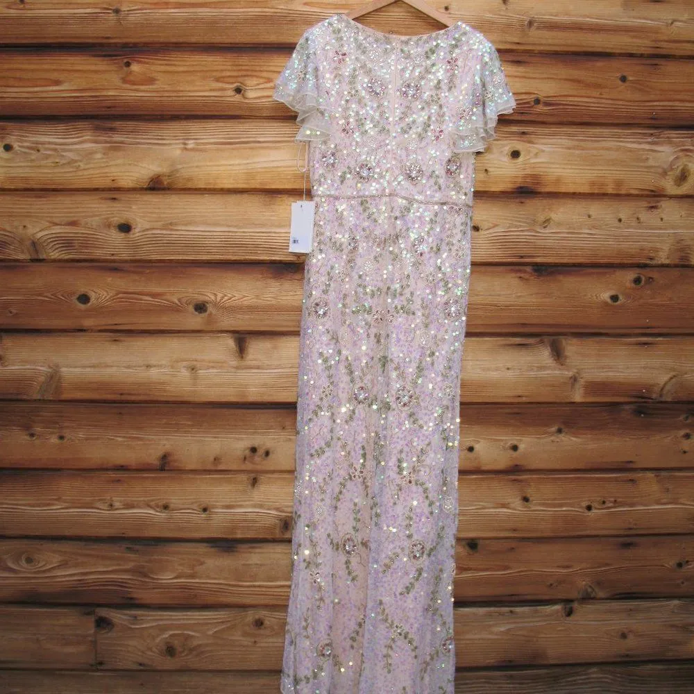 Mac Duggal 10772 Size 10 Embellished Ruffle Cap Sleeve Gown Dress - Image 12