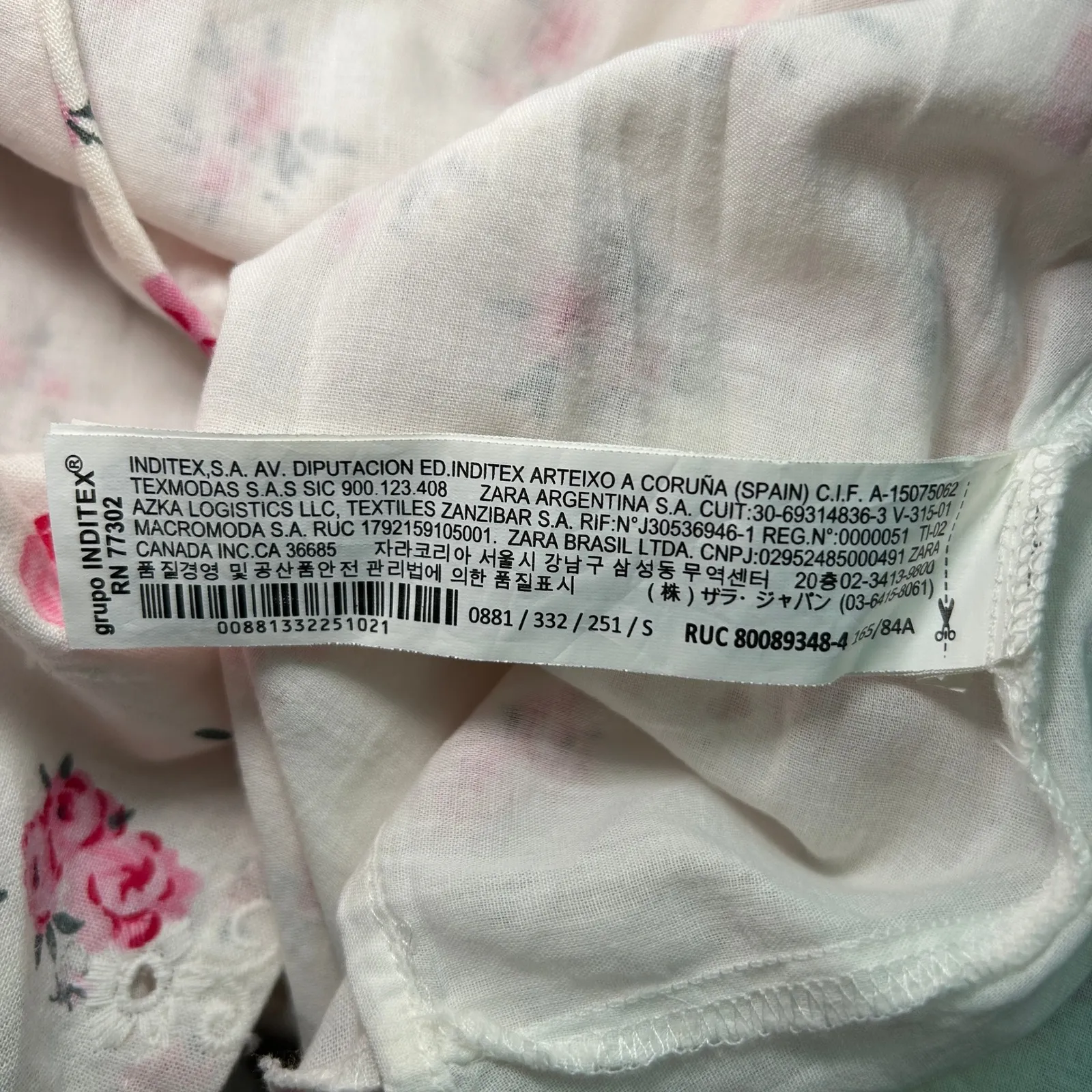 Zara NWT Floral Ruched Midi Dress Small Sweetheart Neck Button Smocked Back - Image 9