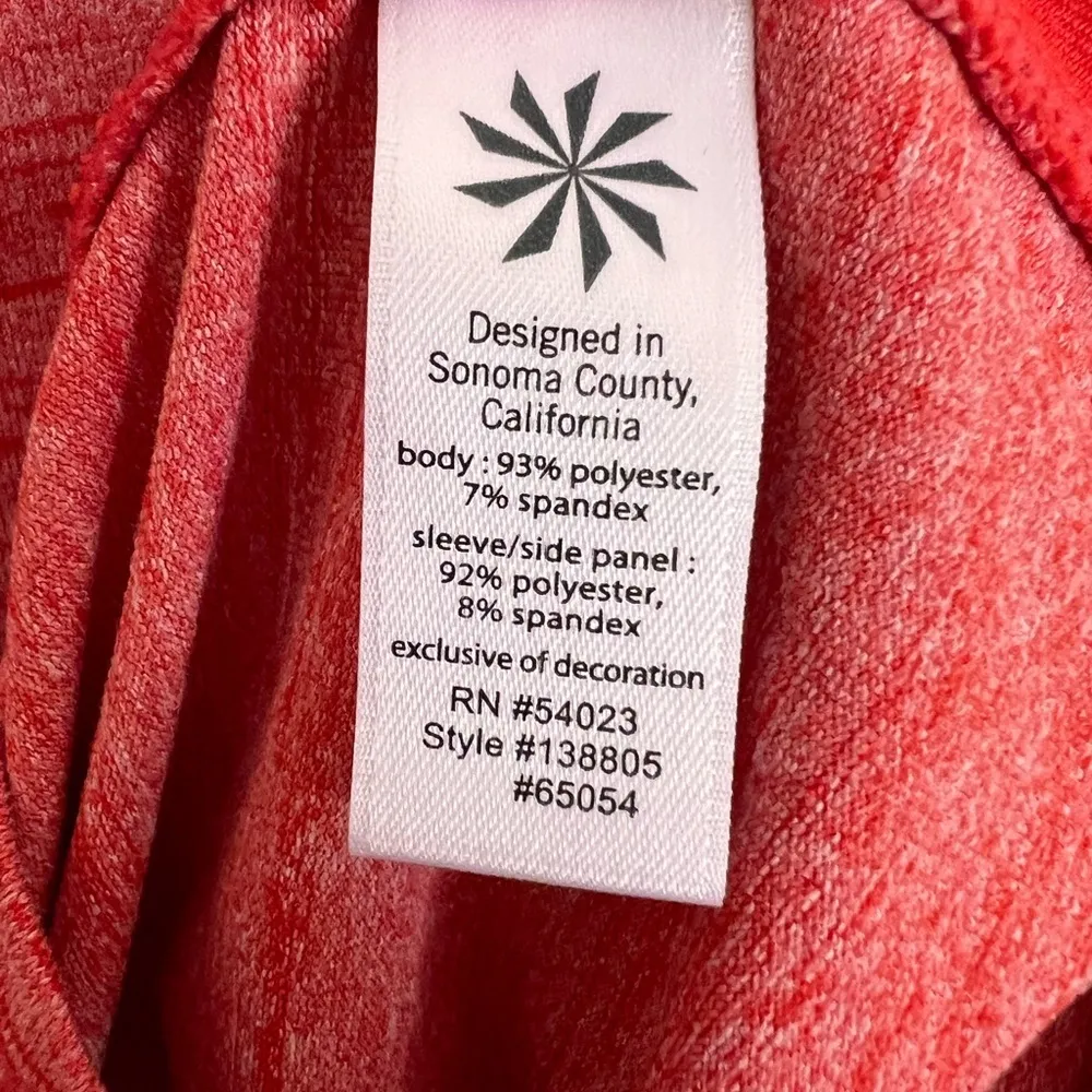 Athleta Quarter Zip Long Sleeve Top Sz.XS EUC Orange - Image 6