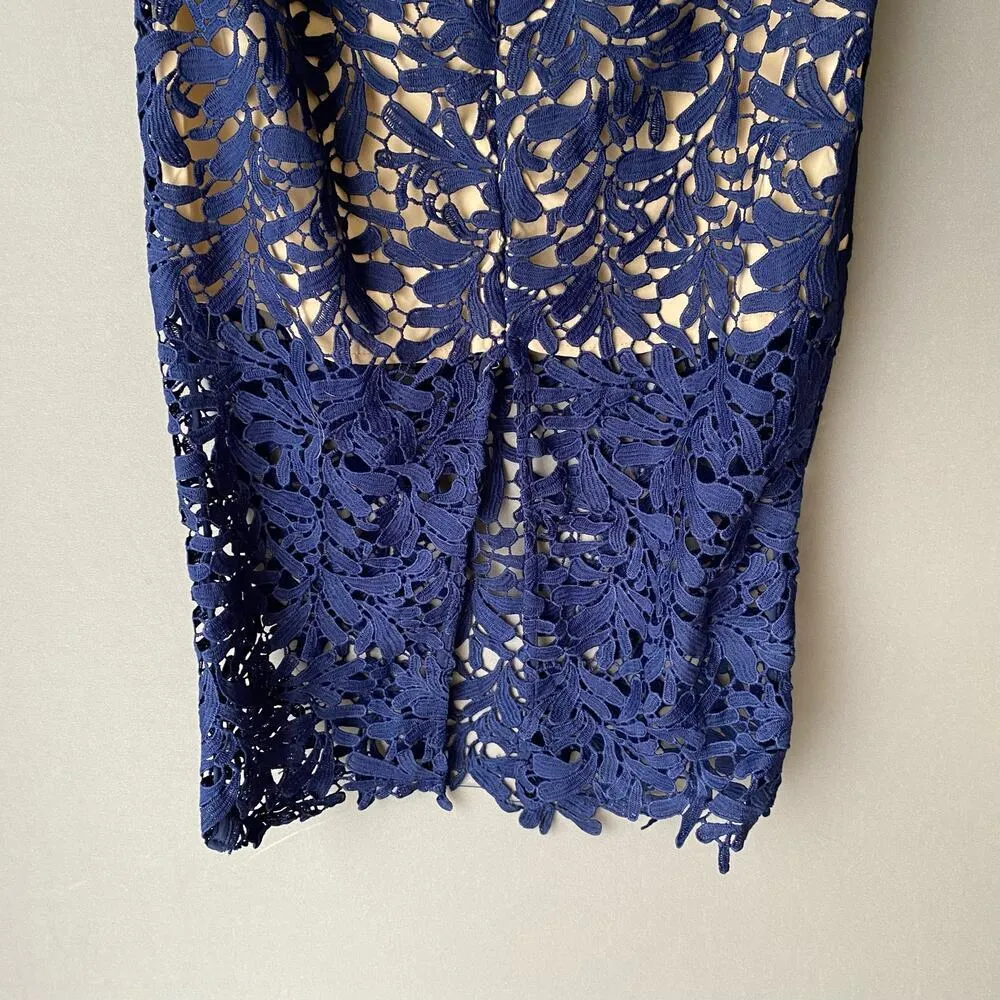 Lulu‘s sz S ‎ navy blue lace halter formal sheath cocktail dress - Image 10