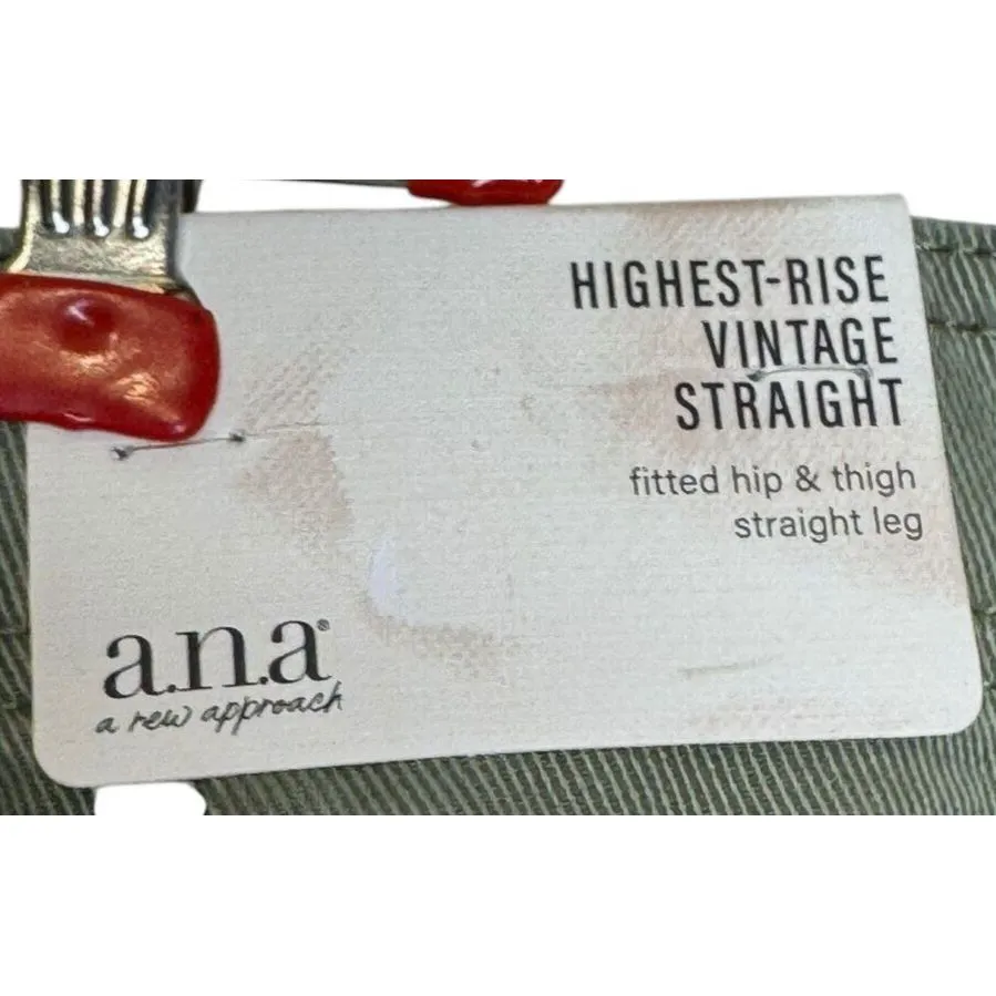A.n.a Women's Pants Vintage Cargo Straight Leg Relaxed Hi-Rise Green Sz. 6 NWT‎ - Image 6