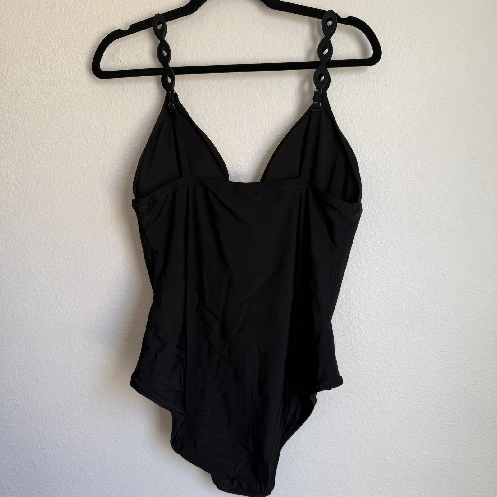 NWT J. Crew Cutout Strap One-piece Swimsuit in Black CK501 Women's Sz XL - Image 5