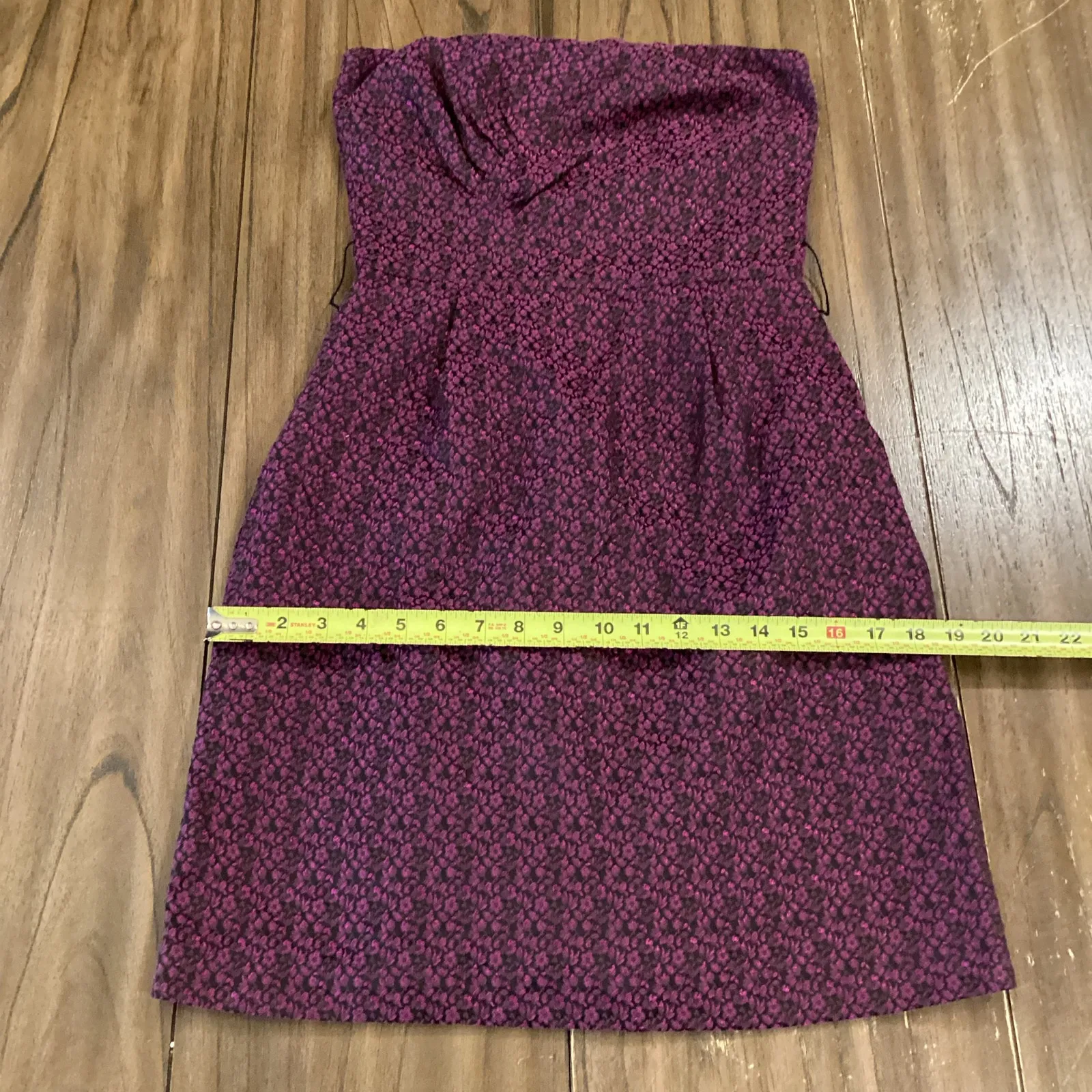 See by Chloé Strapless jacqua y2k Mini Dress Floral Purple Lined Size 4 - Image 3