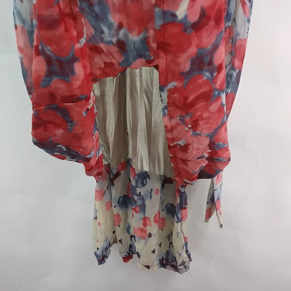 Mina UK M L Coral Poppy Flowy Dress Pink Size M - Image 6