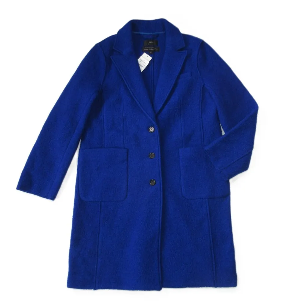 NWT J.Crew Olga Boiled Wool Topcoat in Royal Cobalt Blue Coat 10 $278 - Image 2