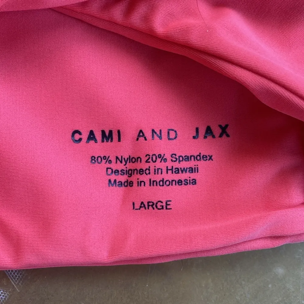 Cami and Jax Orange Bandeau Spaghetti Strap Bikini Top Size Large - Image 4