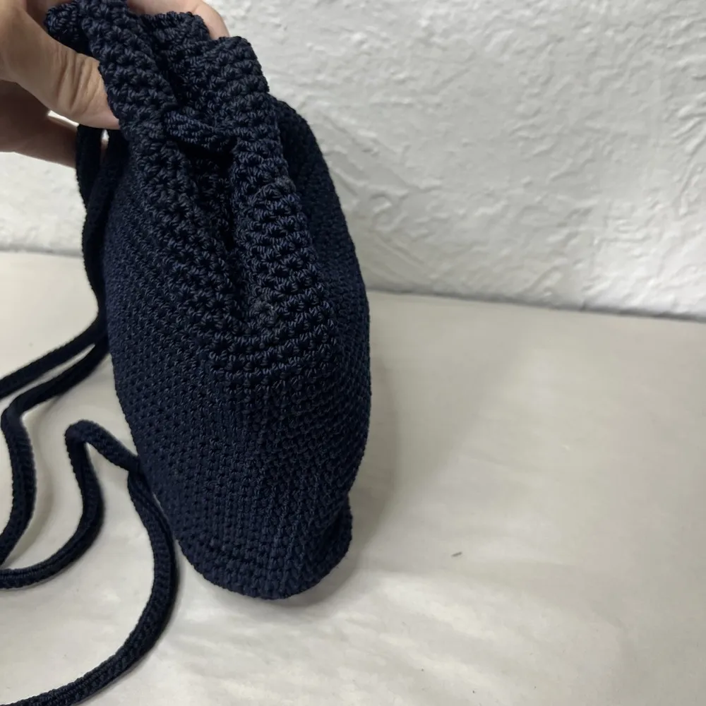 The Sak - women's backpack maroon crocheted drawstring purse bag Navy Blue - Image 3