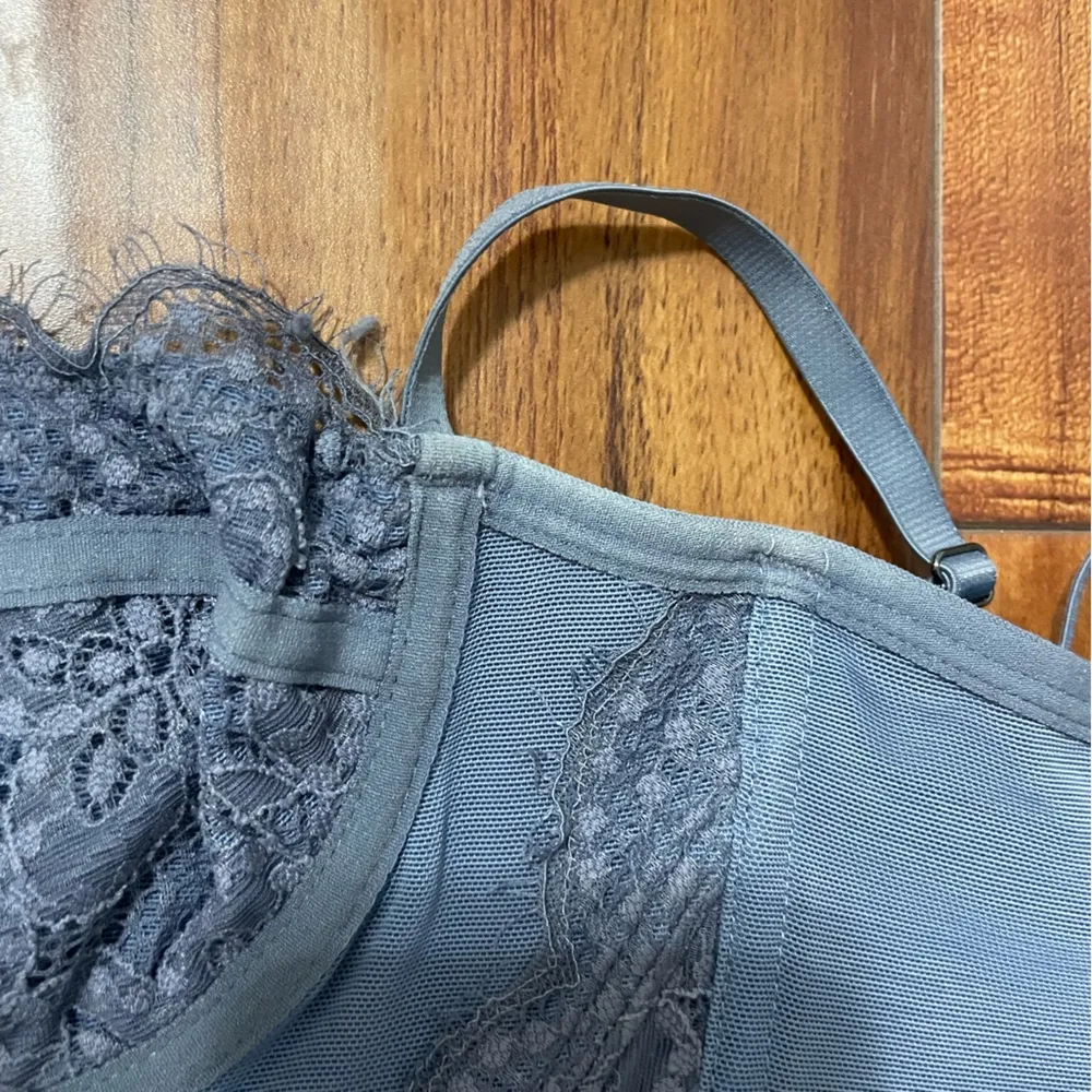 Urban Outfitters Out From Under Slate Blue Modern Love Lace Corset Size Large - Image 9
