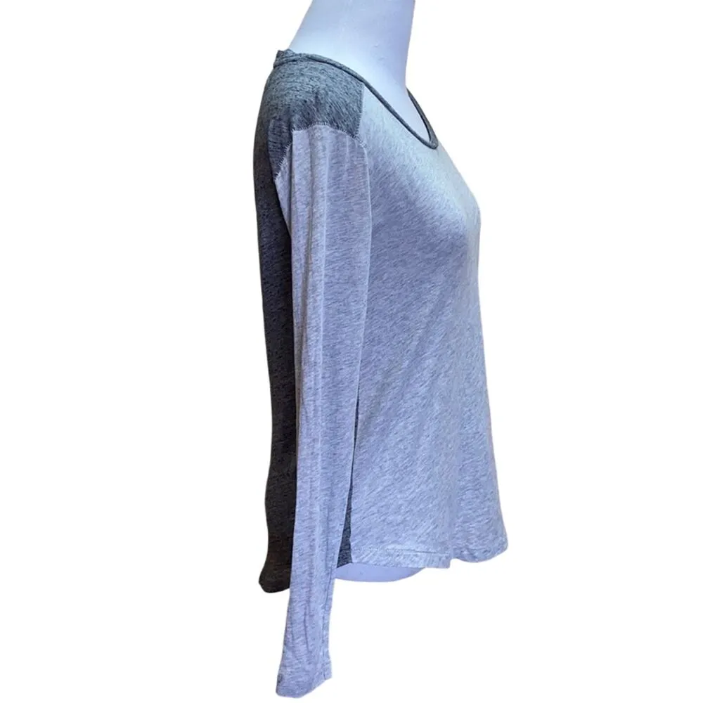 Madewell Colorblock Whisper Grey and Dark Grey Long Sleeve T-Shirt XS - Image 5