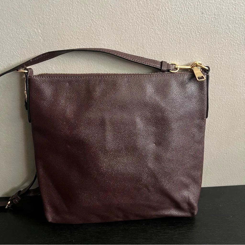 Coach Kitt Messenger Crossbody 26 Burgundy Brown Leather Crossbody Bag - Image 3