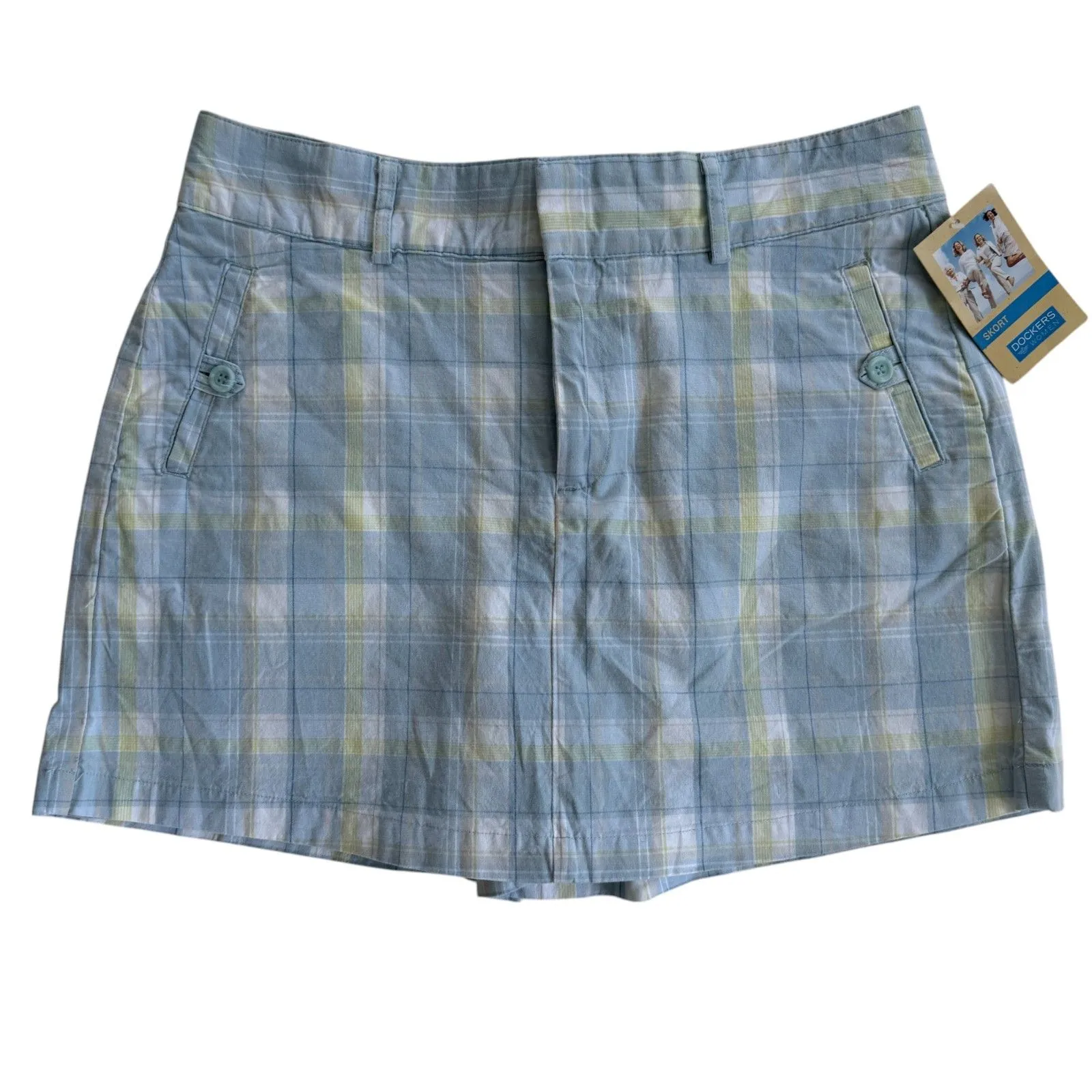 NWT Women's Dockers Plaid Mini Skort Size‎ 14 - Image 2