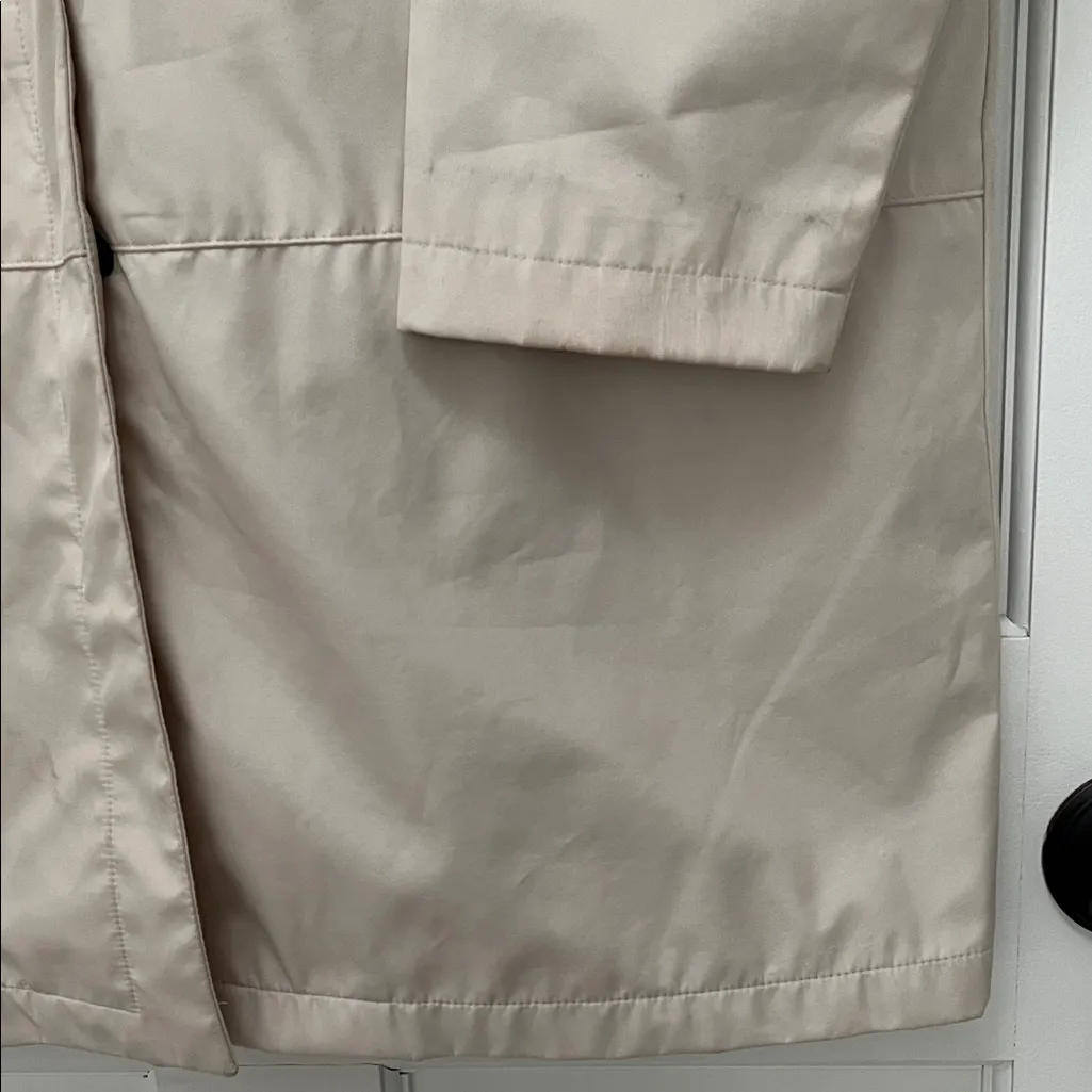 Vintage Eddie Bauer Women's Cream Trench Coat Jacket - Size Large - Image 5