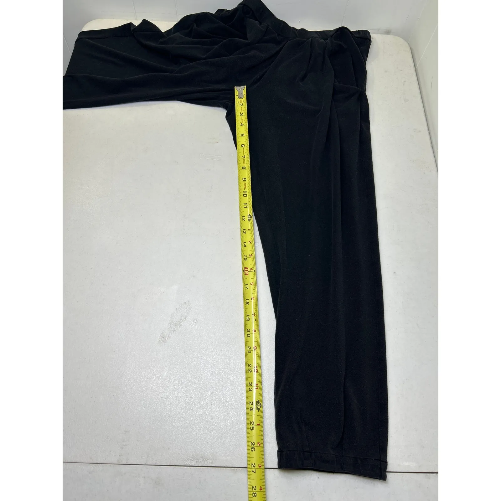 Eileen Fisher Stretch Jersey Knit Drop Pocket Ankle Pants in Black. Size XS - Image 5