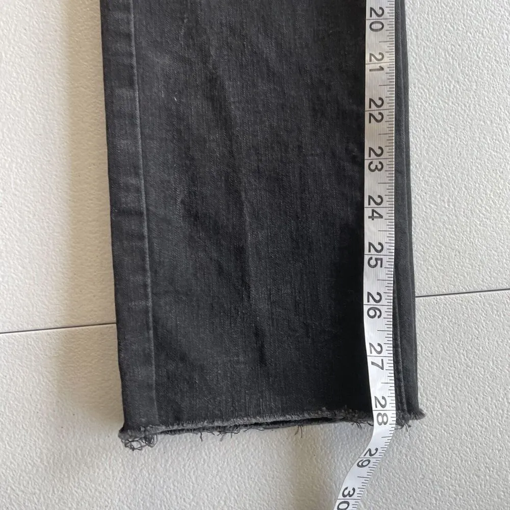 Signature by Levis The Skinny Jeans Women 4 Mid Rise Destroy Raw Hem Denim Black - Image 15