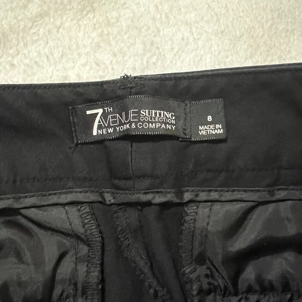 NY&C 7th Avenue SIZE 8 Bermuda Knee Length Signature Fit 4 Pocket Shorts Black - Image 3